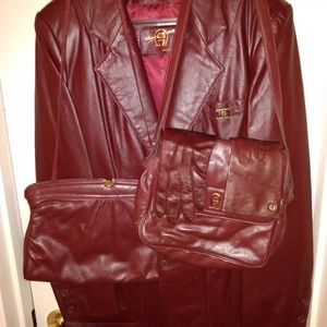 ETIENNE AIGNER Lot Vintage LEATHER Jacket Women's